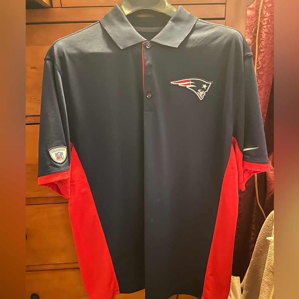 New England Patriots Navy and Red Men's Polo with Team Logo